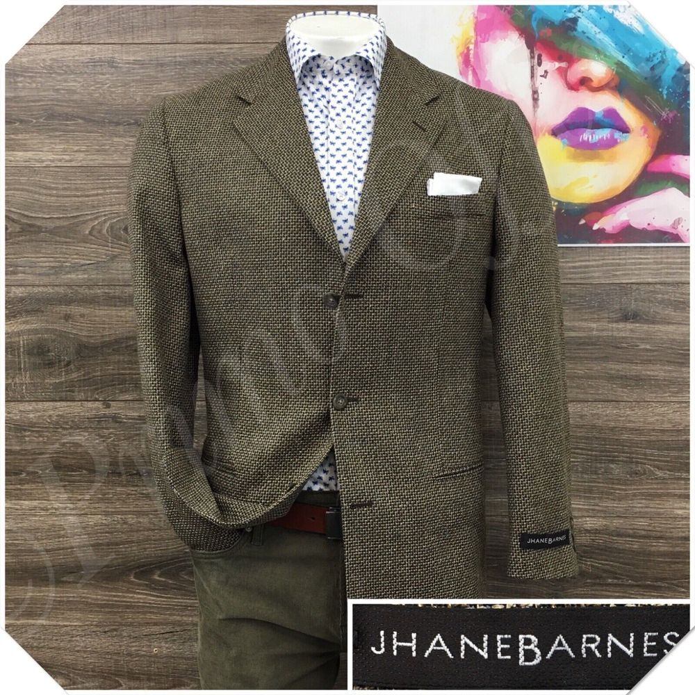 VINTAGE JHANE BARNES Mens Blazer Sport Coat Casual Jacket Size 38L‎ Wool Suit